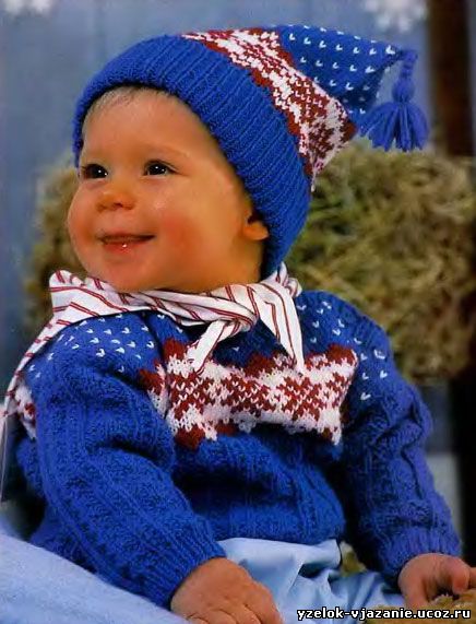 Детский пуловер и шапочка