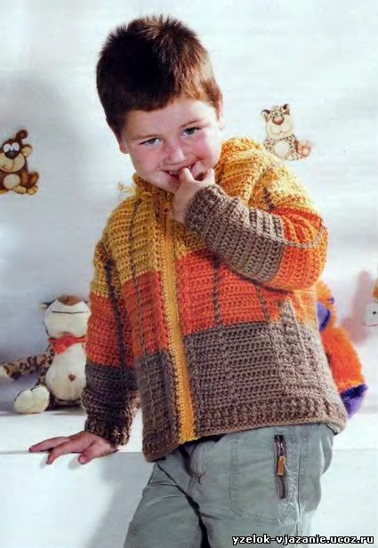 Детский пуловер с капюшоном